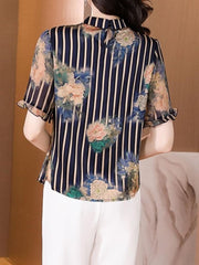 Women's Striped Floral Shirt