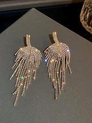 Irregular Crystal Tassel Earrings
