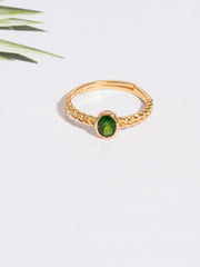 S925 Sterling Silver Garnet Oval Ring