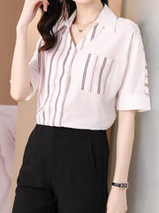 Elegant Fashion Striped Patchwork Shirt