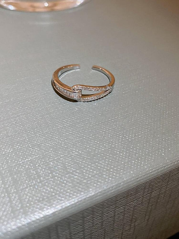 Zircon Cross Opening Ring