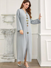 Women's Robe Long Sleeve Jalabiya Dress