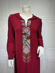 Hooded Handmade Beaded Halter Dress