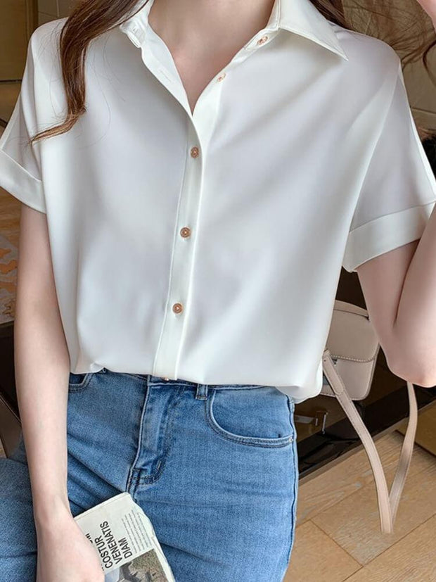Women's White Short Sleeved Shirt