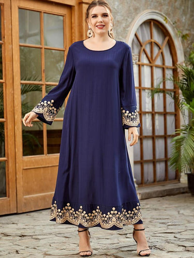 Women's Plus Size Embroidery Sequin Jalabiya Dress