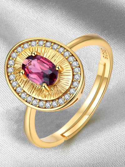 925 Sterling Silver Garnet Ring