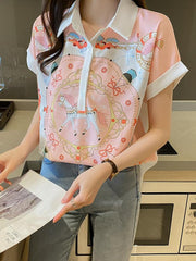 Women's Printed Short Sleeved Shirt