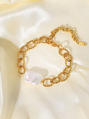 18K Gold Plated  Pearl Twist Chain