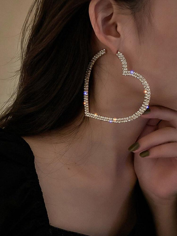 Exaggerated Diamond Full Love Earrings