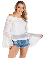 Flare Sleeve Chiffon Shirt