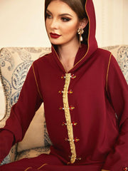 Gilt-Edged Hand Sewn Diamond Cap Robe Abaya