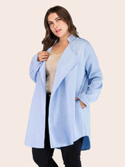 Women's Lapel Cardigan Long Sleeve Trench Coat