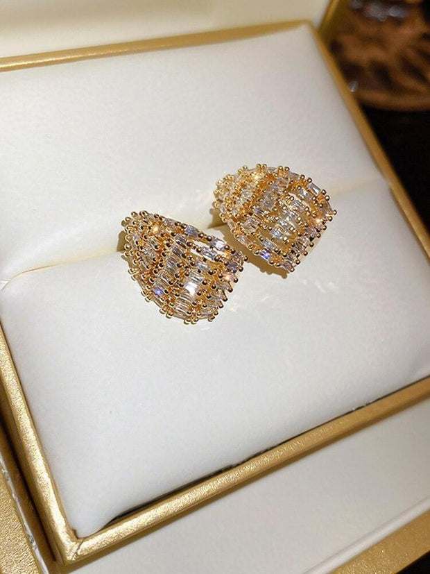 925 Silver Zircon Geometric Earrings