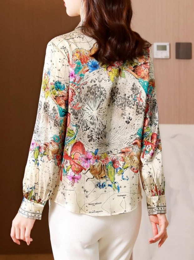 Women's Satin Printed Shirt