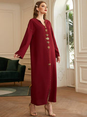 Women's Long Sleeve Robe Ethnic Style Dress