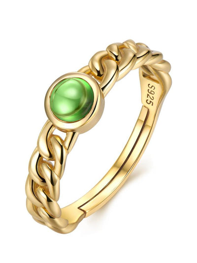 S925 Silver Diopside Ring