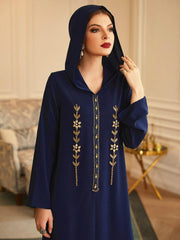 Handmade Diamond Inlaid Hooded Robe Abaya