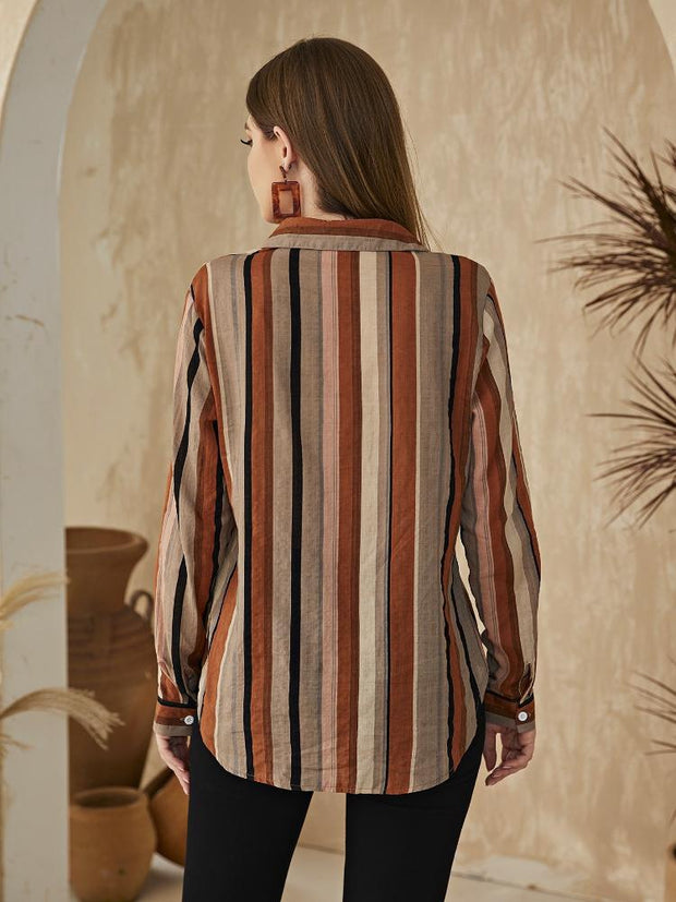 Women's Striped Long Sleeved Shirt