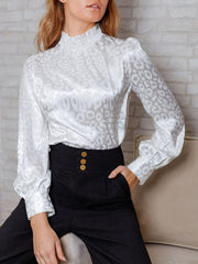 Women's Elegant Leopard Long Sleeve Shirt