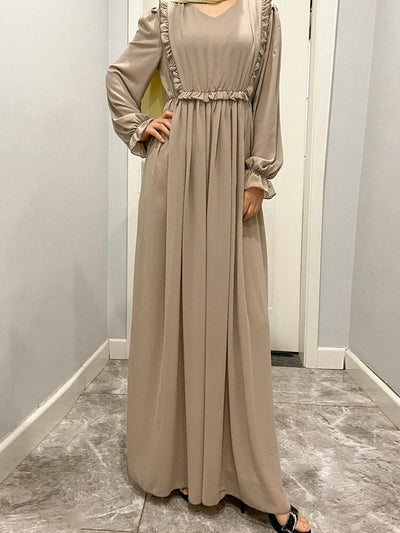 Solid Long Sleeve Dress