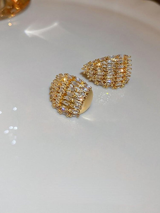 925 Silver Zircon Geometric Earrings