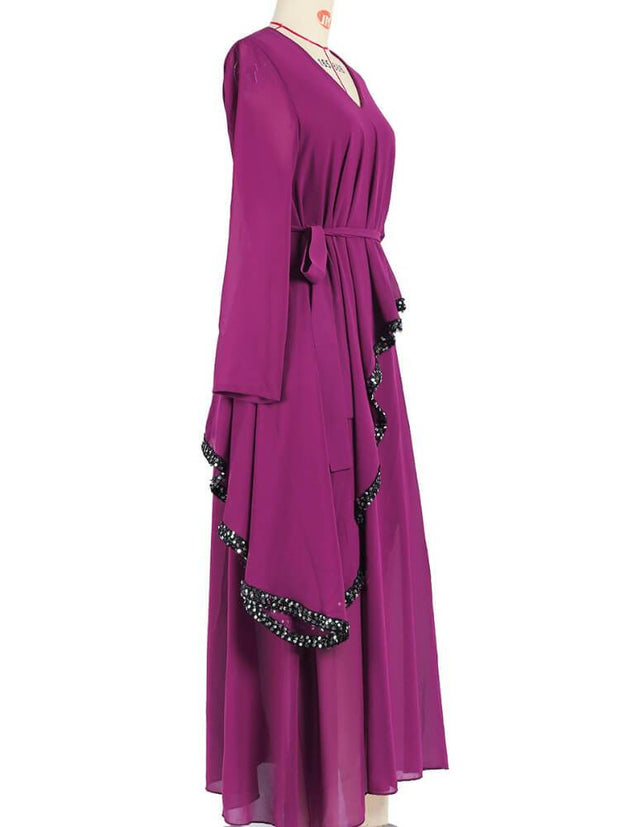 Women's Double Layer Sequins Irregular Dress