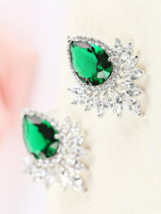 Water Drop Zircon Shiny Earrings