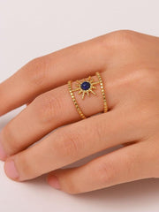 18K Gold Zirconium Gem Ring