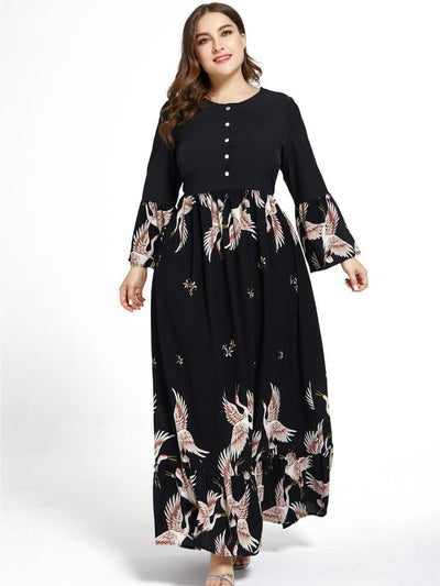 Women's Round Neck Long Sleeve Dress