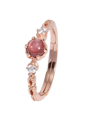 S925 Silver Inlaid Garnet Ring