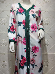 Women's Long Sleeved Floral Jalabiya