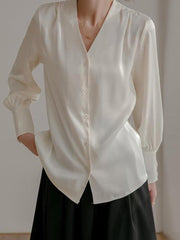 Women's Long Sleeve V-neck Shirt