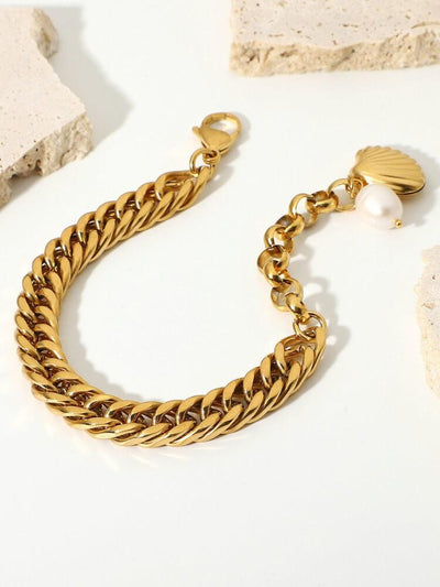 18K Gold Plated Pearl Bracelet