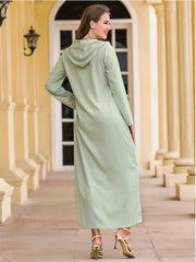 Hand Sewn Diamond Hooded Robe Abaya