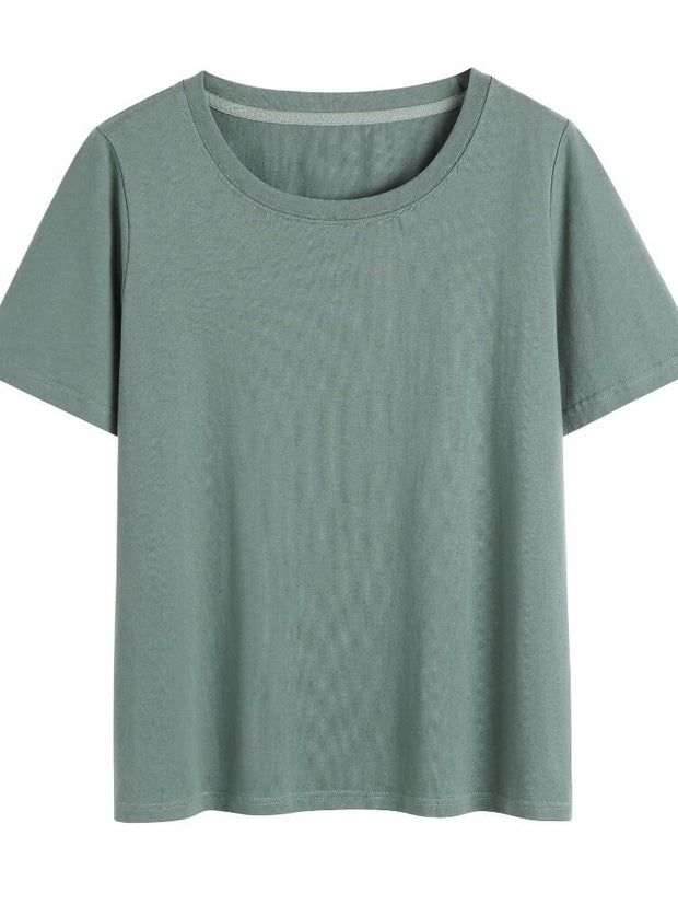 Women's Solid Color Plus Size Short Sleeve T-shirt