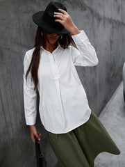Women's Solid Long Sleeve Shirt
