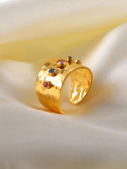 18K Gold Plated Colorful Zircon Ring