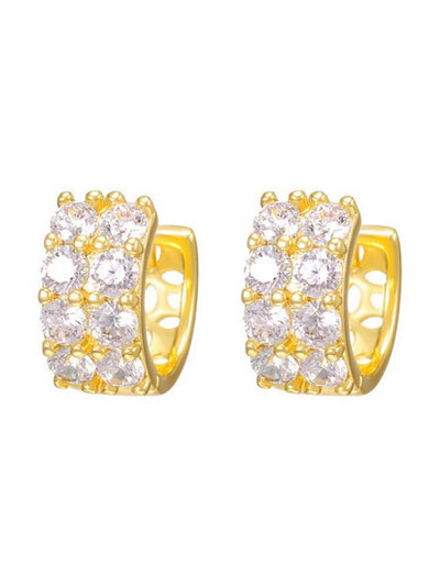 Gold Inlaid Exquisite Zircon Earrings