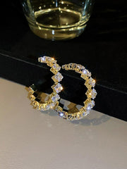 925 Silver Needle Diamond Earrings