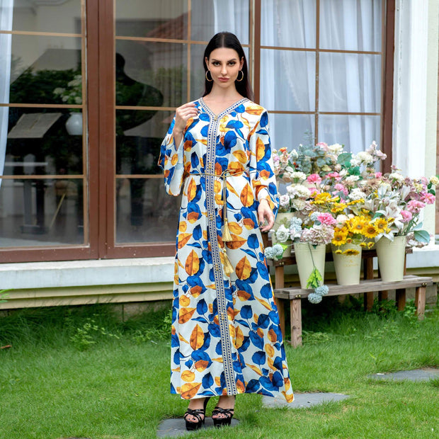 Printed Jalabiya Dress