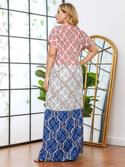 Women's Lace V-neck Printed Dress
