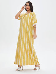 Women's Loose Stripe Jalabiya Dress