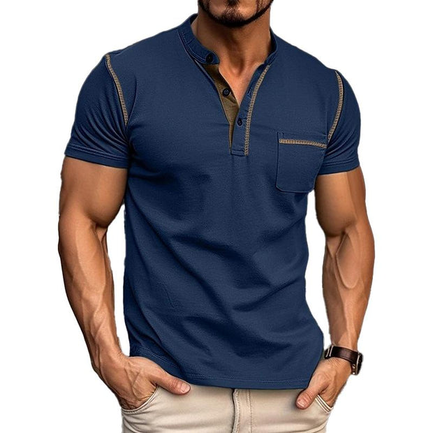 Kevin | Casual Henley Collar Short Sleeve T-Shirt