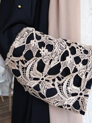 Women's Gold Lace Stitching Abaya