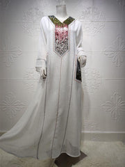 Women's Pearl Sequin Embroidered Robe Jalabiya Dress