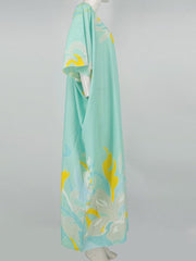 Long Round-Necked Kaftan Dress