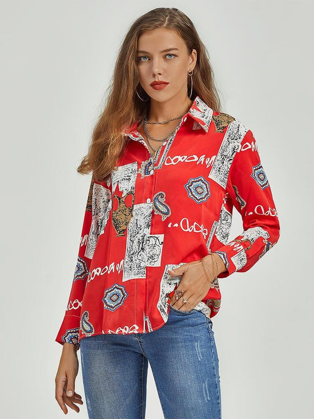 Women's Printed Long Sleeve Shirt
