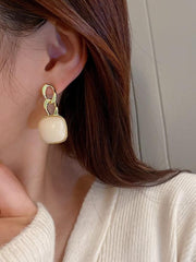 925 Silver Needle Cream White Pearl Earrings