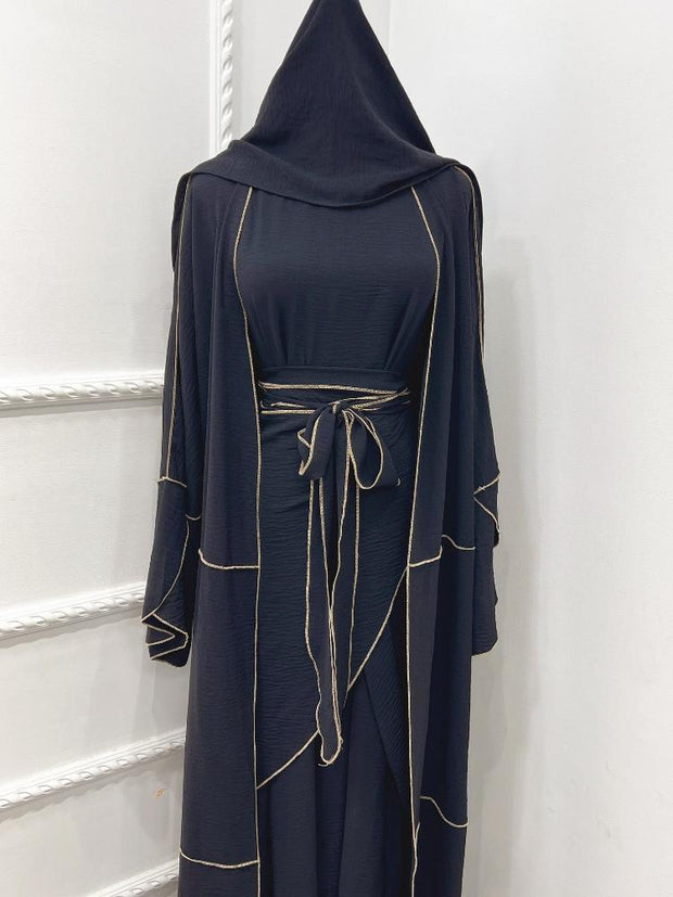 Three Piece Suit Trim Coat With Dress Inside Skirt