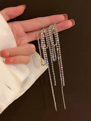 925 Silver Needle Diamond Inlaid Geometric Earrings